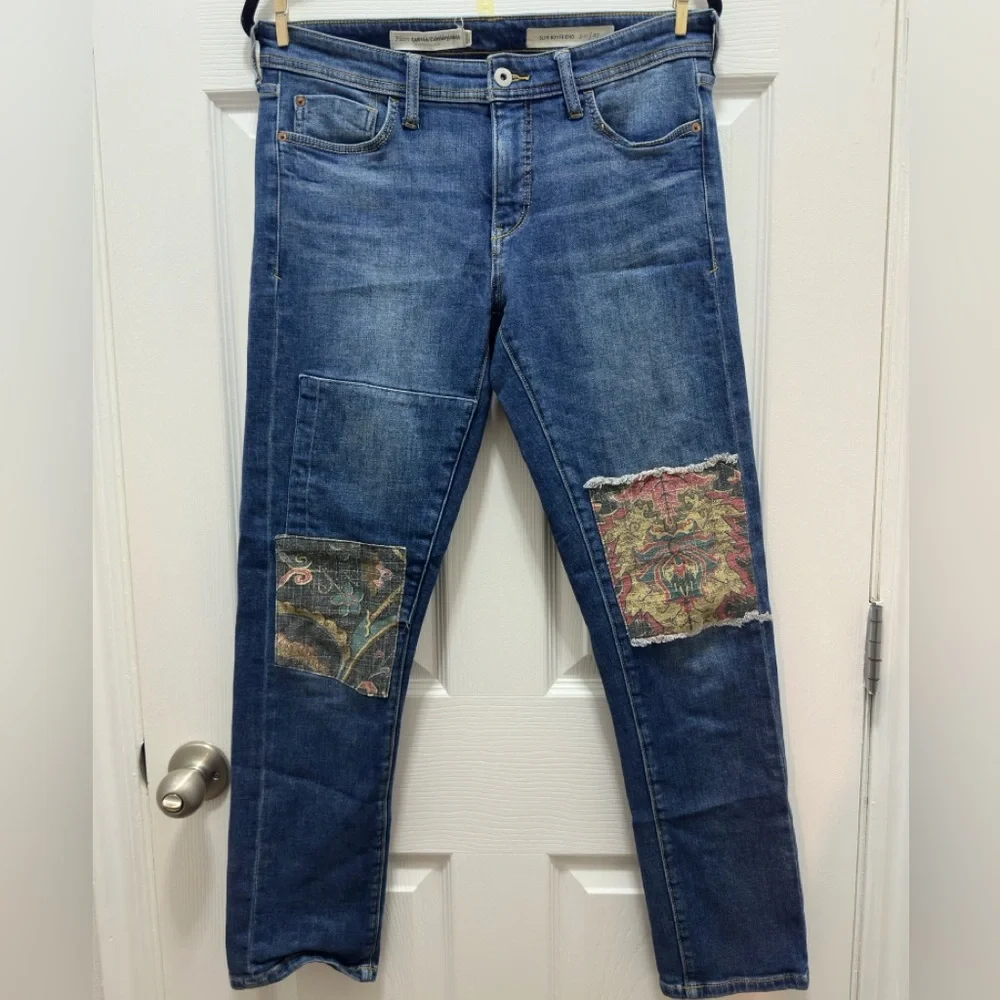Anthropologie Pilcro & the Letterpress Tapestry Mid-Rise slim boyfriend size 27 - Picture 2 of 4